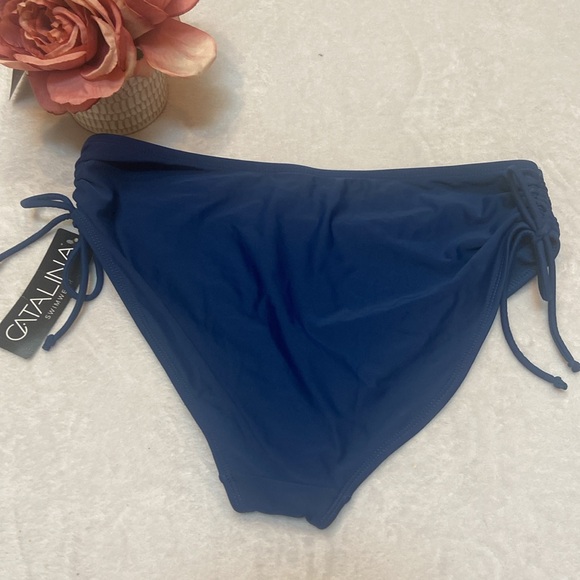 CATALINA NWT Size L Navy Side Tie Bikini Swim Suit Bottom - Picture 8 of 9